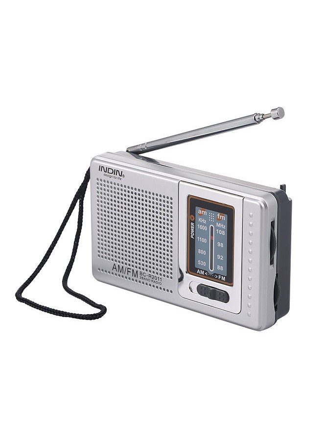 INDIN INDIN BC-R2011 Mini AM FM Radio Silver  - Image 1