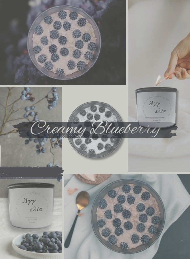 Creamy Blueberry – Angelia's Scented Soy Candles | Fruit-Infused Soy Candle with Cranberry & Tropical Layers for Uplifting Aromatherapy - Image 1