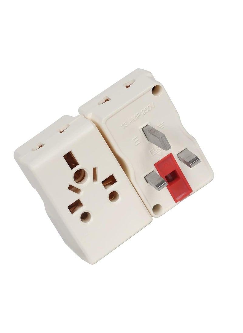 Vadda Bai Vadda Bai 1 Nos Type G Flat Pin Conversion Plug Adapter 13A 250V MultiPlug with Fuse for Travel to UK UAE Dubai HongKong Singapore Pack of 1 White  - Image 1