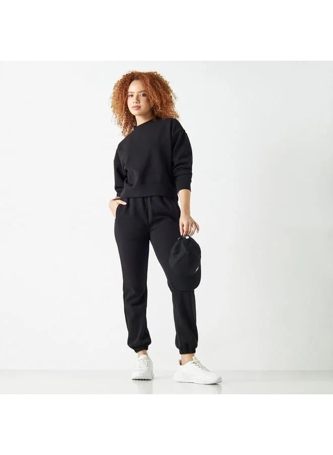 Kappa Kappa Logo Detail Joggers with Drawstring Closure and Pockets