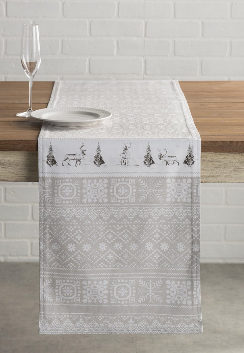 Maison d' Hermine Tablerunner 100% Cotton Table Runner Decorative Table Runners  Wedding  Buffet & Camping  Cozy Christmas (Single Layer) - Thanksgiving/Christmas (14.50""x48"") - Image 1