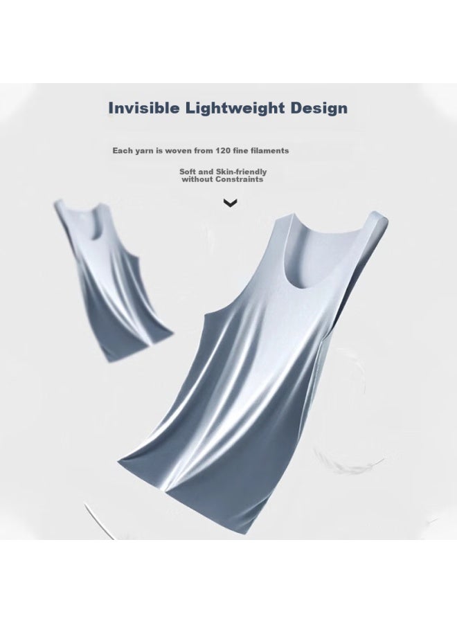 LANG SHA Langsha Men's Tank Top, Summer 7a Antibacterial Ice Silk Seamless Modal Thin Sleeveless Athletic Undershirt - Image 3
