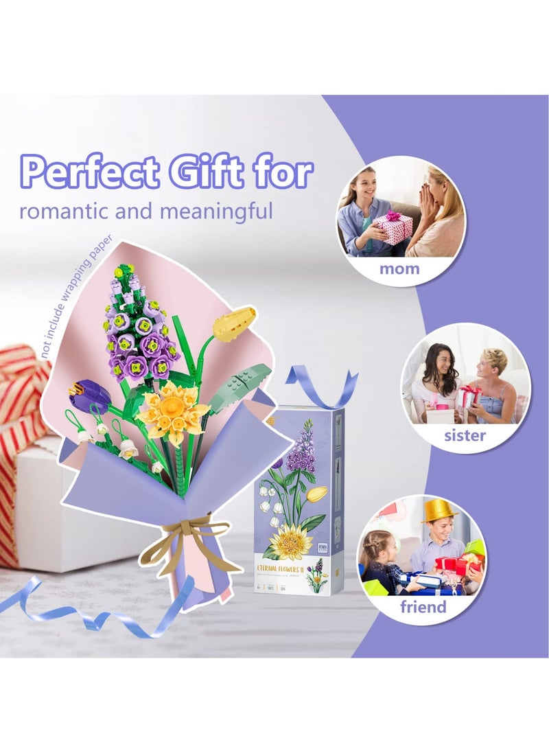 Flowers Bouquet Building Kit Artificial Flower Blocks Set Toy for Adults Creative Botanical Collection Home Decor Birthday Gifts Girls - Image 3