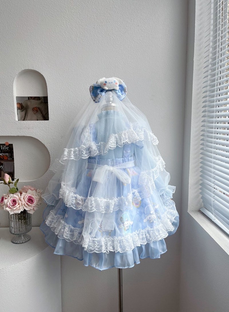 New Girl's Mesh Skirt Cartoon Children's Birthday Dress (Sweater+Skirt) - Image 4