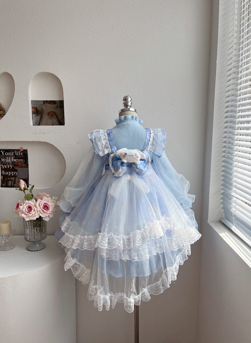 New Girl's Mesh Skirt Cartoon Children's Birthday Dress (Sweater+Skirt) - Image 2