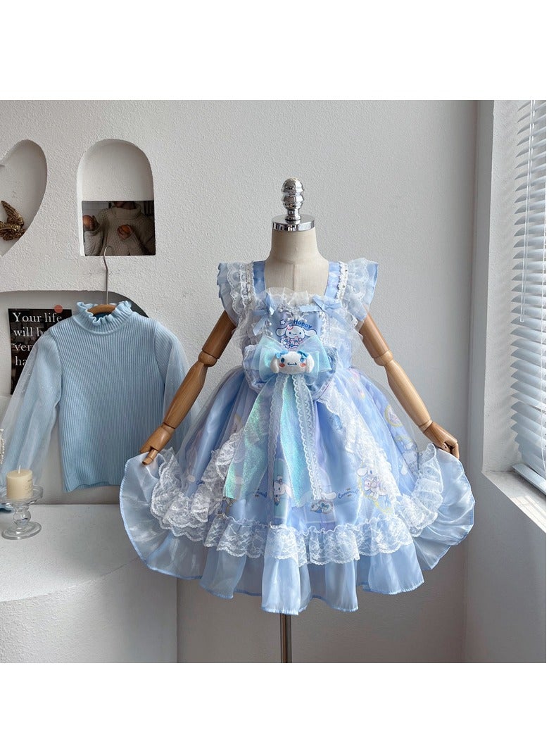 New Girl's Mesh Skirt Cartoon Children's Birthday Dress (Sweater+Skirt) - Image 5