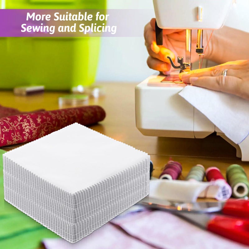 Exclaith 100 Pack 5-inch Cotton Fabric Squares, 5â€³ Precut Cotton Fabric Squares, Solids White Charm Pack, White - Image 3