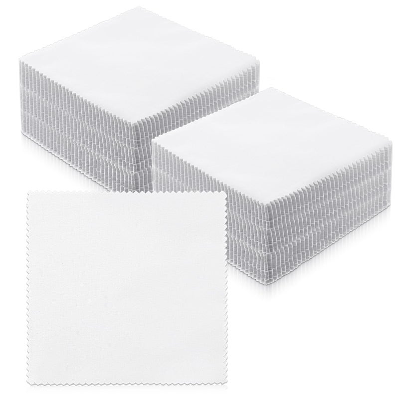 Exclaith 100 Pack 5-inch Cotton Fabric Squares, 5â€³ Precut Cotton Fabric Squares, Solids White Charm Pack, White - Image 1