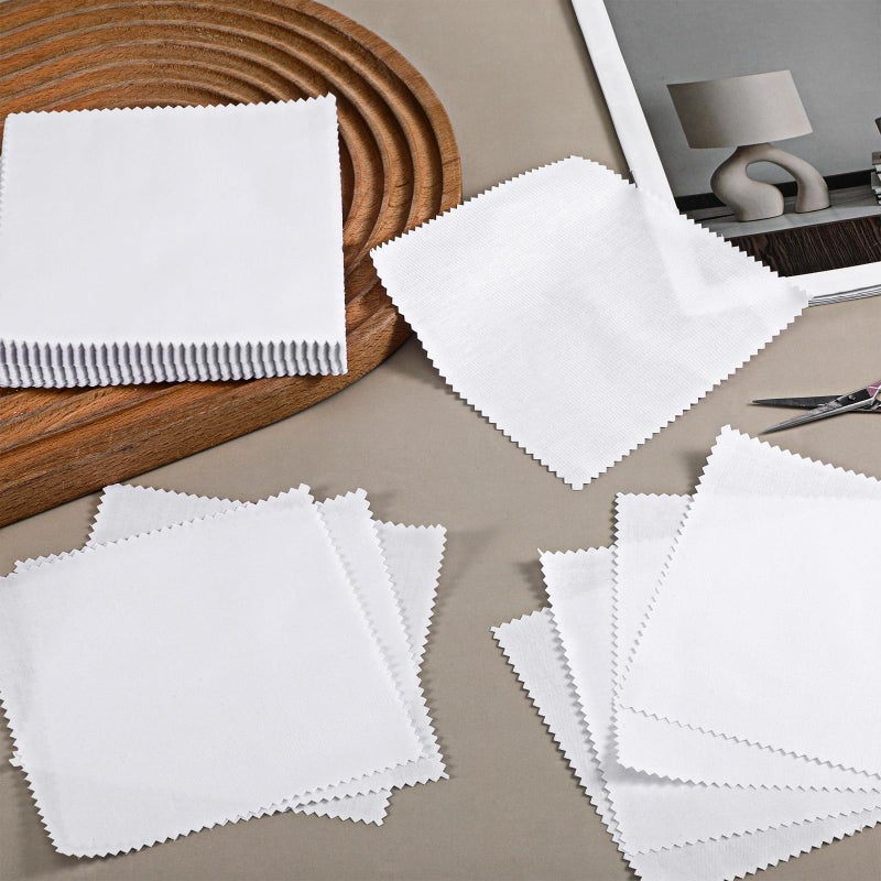 Exclaith 100 Pack 5-inch Cotton Fabric Squares, 5â€³ Precut Cotton Fabric Squares, Solids White Charm Pack, White - Image 4