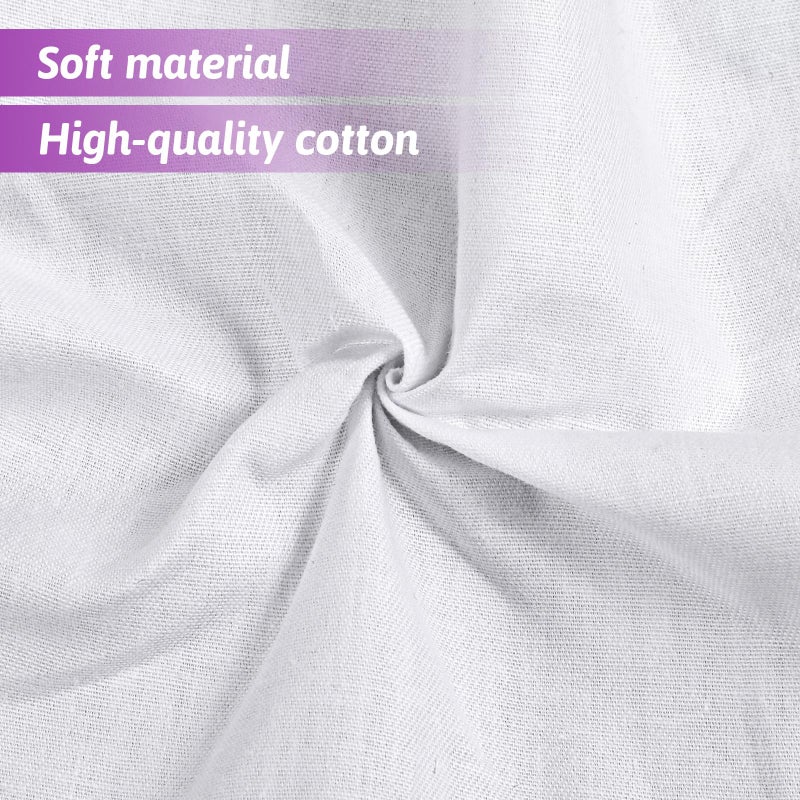 Exclaith 100 Pack 5-inch Cotton Fabric Squares, 5â€³ Precut Cotton Fabric Squares, Solids White Charm Pack, White - Image 5