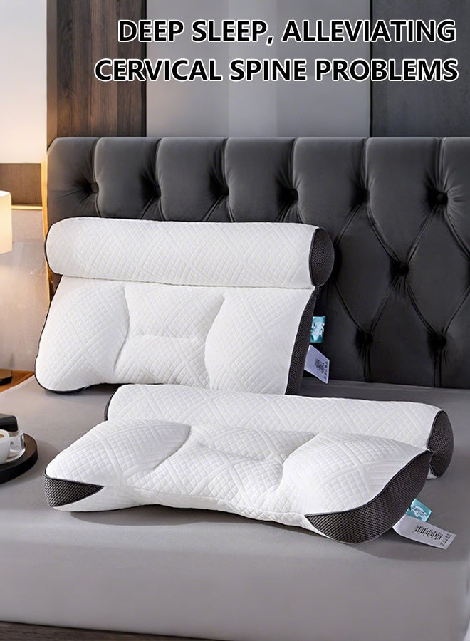 Ergonomic Polyester Fiber Pillow Insert for Neck Support and Pain Relief Soft Breathable Cervical Bed Pillow Core for Side Back Sleepers Pillow Filling  - Image 1