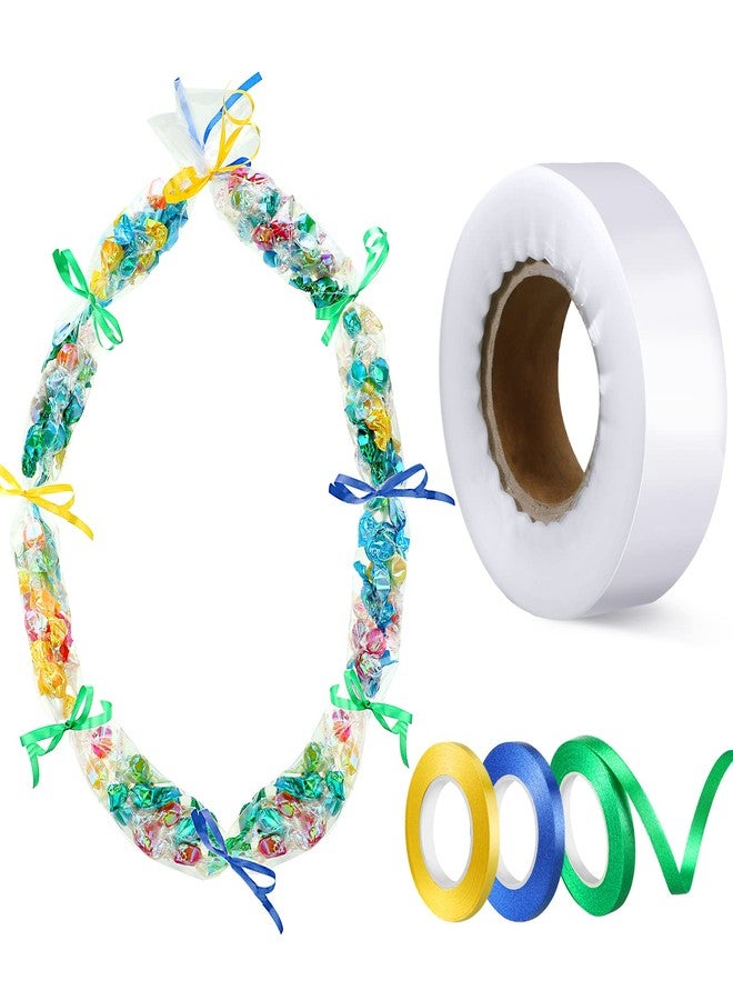 Glenmal Graduation Candy Lei Making Kit Plastic Lei Bags for Party Include 2 Inch x 110 yd Poly Tubing 3 Rolls Ribbon Graduation Bags Crafts for Party Supplies - Image 1