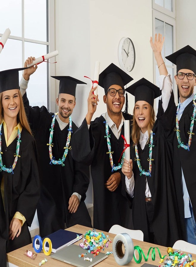 Glenmal Graduation Candy Lei Making Kit Plastic Lei Bags for Party Include 2 Inch x 110 yd Poly Tubing 3 Rolls Ribbon Graduation Bags Crafts for Party Supplies - Image 5