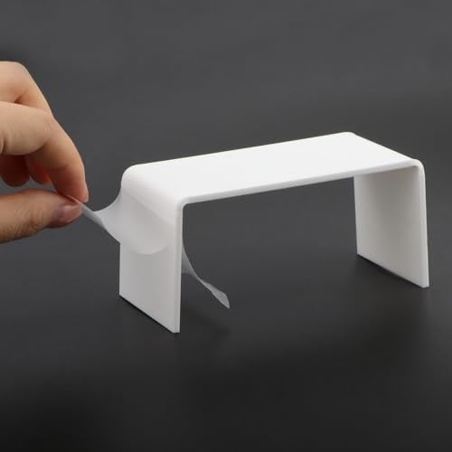 Cutemini Dollhouse Furniture End Table 112 Scale Miniature Acrylic Tea Coffee Table Modern Waterfall Minimalist Style Accessories Mini Rectangle Ornament Decor Life Scene White - Image 5