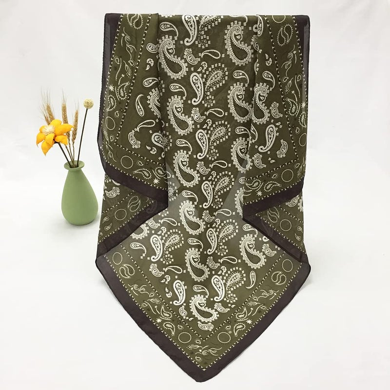 FONYVE Silk Head Scarf for Women Men - 4PCS Satin Square Hair Scarves - Vintage Bandanas Wraps Headbands 27.5 Inches - Image 5