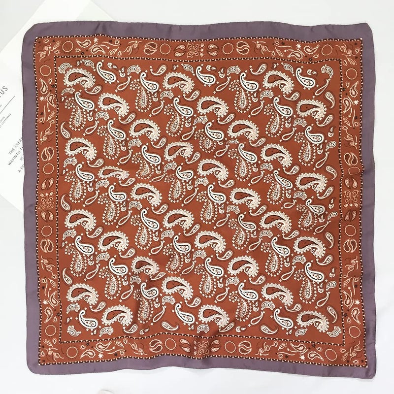 FONYVE Silk Head Scarf for Women Men - 4PCS Satin Square Hair Scarves - Vintage Bandanas Wraps Headbands 27.5 Inches - Image 2