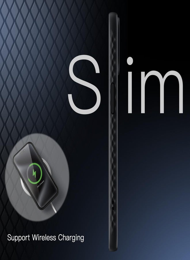 جي تيك جراب JETech Grip لهاتف iPhone 15 Pro Max مقاس 6.7 بوصة، غطاء حماية نحيف من مادة TPU الناعمة مع عدسة كاميرا، حماية كاملة، مقاوم للصدمات (أسود تيتانيوم) - Image 3