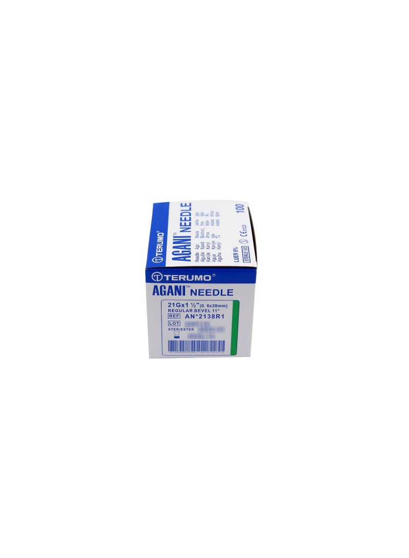 TERUMO Agani Disposable Needle 21G x 1 ½" (0.8 x 38mm) - Image 1