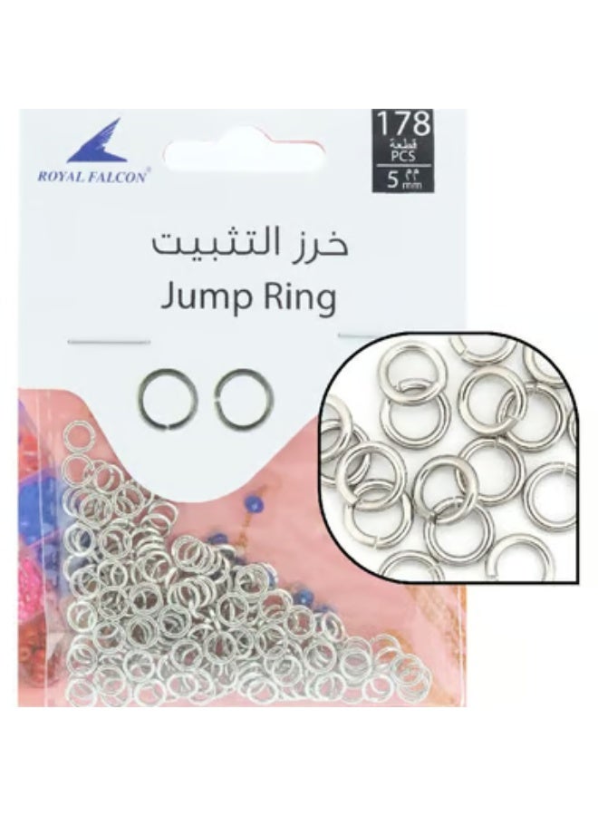 Royal Falcon Jump Ring .8 X 5 mm Round Rhodium.03 kg ( .07 lb ) - Image 1