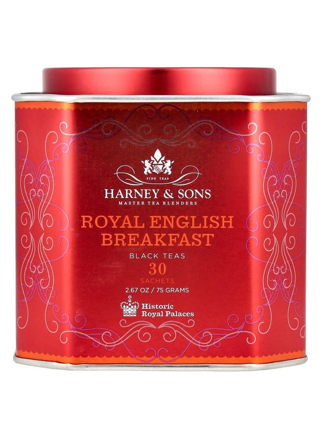 HARNEY & SONS شاي الإفطار الإنجليزي الملكي 30 كيس، مجموعة القصور الملكية التاريخية - Image 1