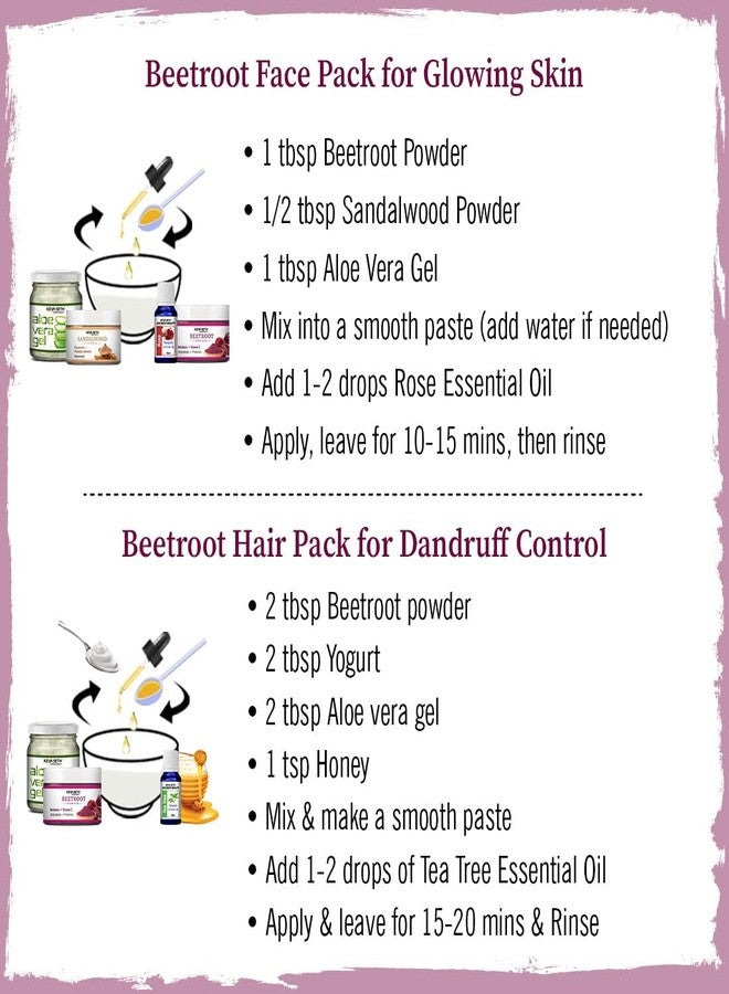 KEYA SETH AROMATHERAPY, DEVICE OF DROP KEYA SETH AROMATHERAPY Beetroot Powder with Betalains & Vitamin C for Glowing Skin, Moisturizing, Anti-Aging, Hair Color & Immunity Boost 100gm - Image 4