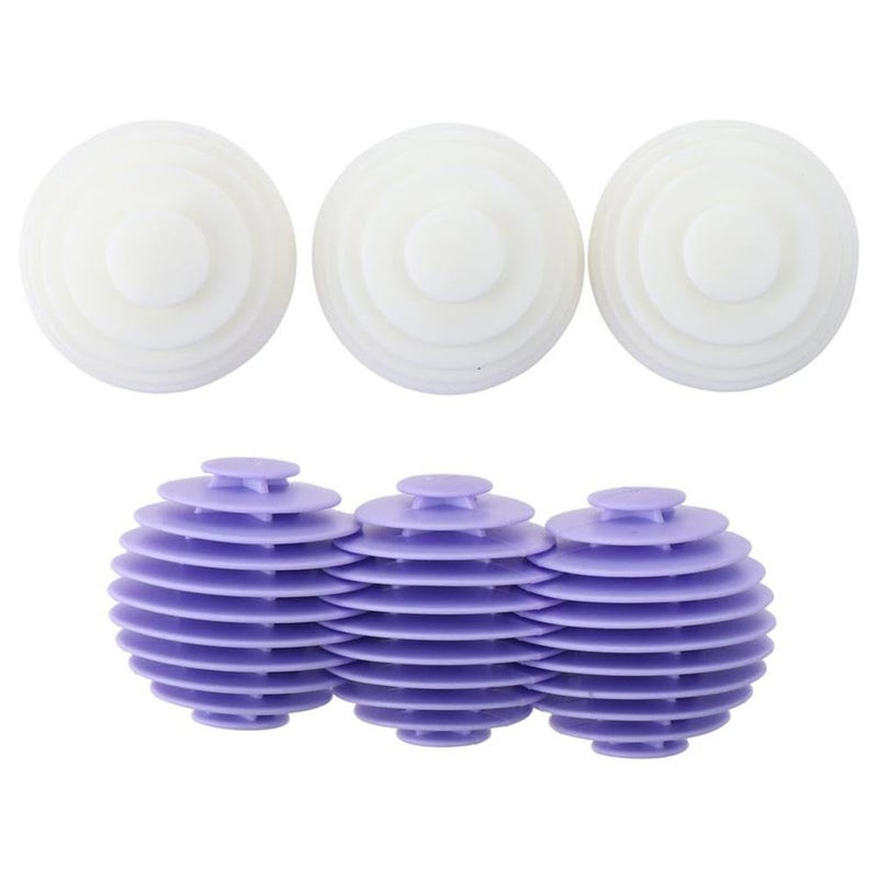 gifthub 6pcs Laundry Ball, Silicone Wash Ball for Washing Machine, Lint Remover Dryer Balls, Soft Pet Fur Catcher Balls for Laundry, Reusable Home Gadgets(White/Purple) - Image 5