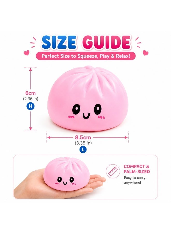 Eworld Dumpling Squeeze Fidget Toy - Soft Squishy Slow Rise Sensory Toy for Stress Relief & Focus for Kids & Adults, 2-Pack Blue & Pink - Image 2