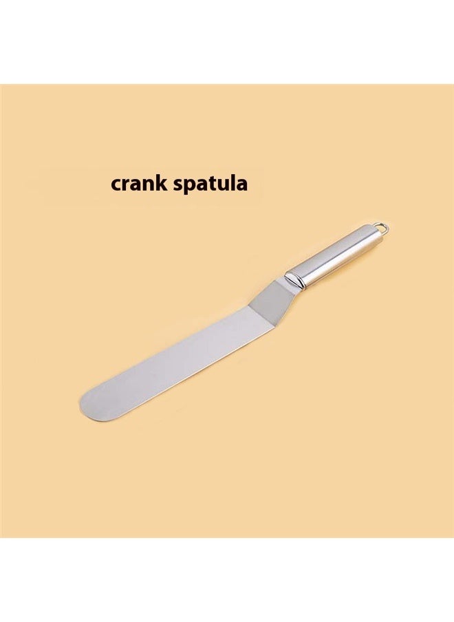 Generic Stainless Steel Cake Butter Spatula Silver 32cm，Offset Icing Spatula DIY Cake Cream Cake Offset Spreader Fondant Pastry Tool  - Image 1
