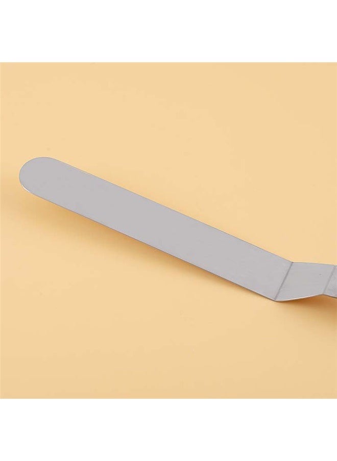 Generic Stainless Steel Cake Butter Spatula Silver 32cm，Offset Icing Spatula DIY Cake Cream Cake Offset Spreader Fondant Pastry Tool  - Image 2