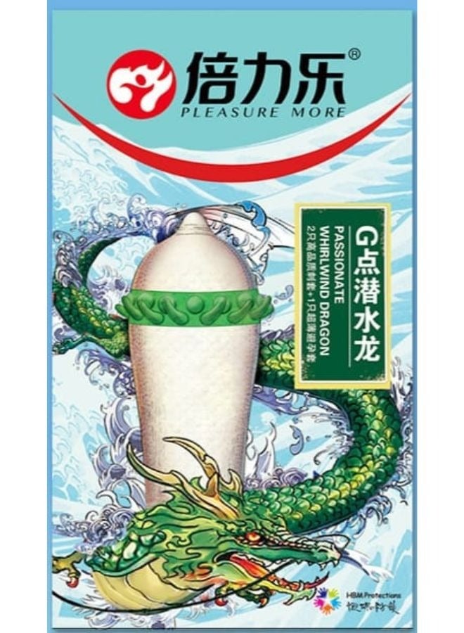 Premium Textured Condoms – Dragon-Inspired Design for Comfort and Stimulation, 3-Pack