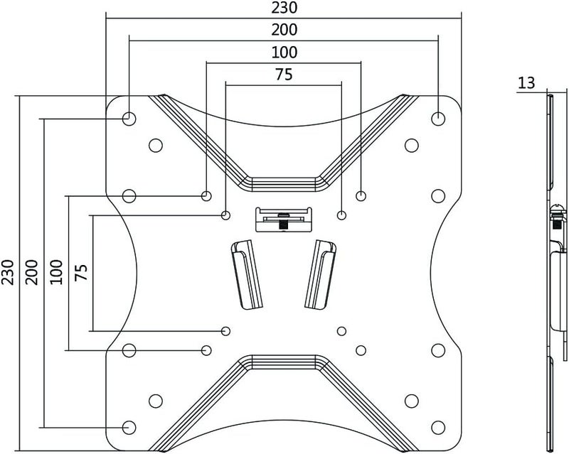 Logilink BP0004 Wall Mounted TV Bracket 23-42 Inches Black - Image 2