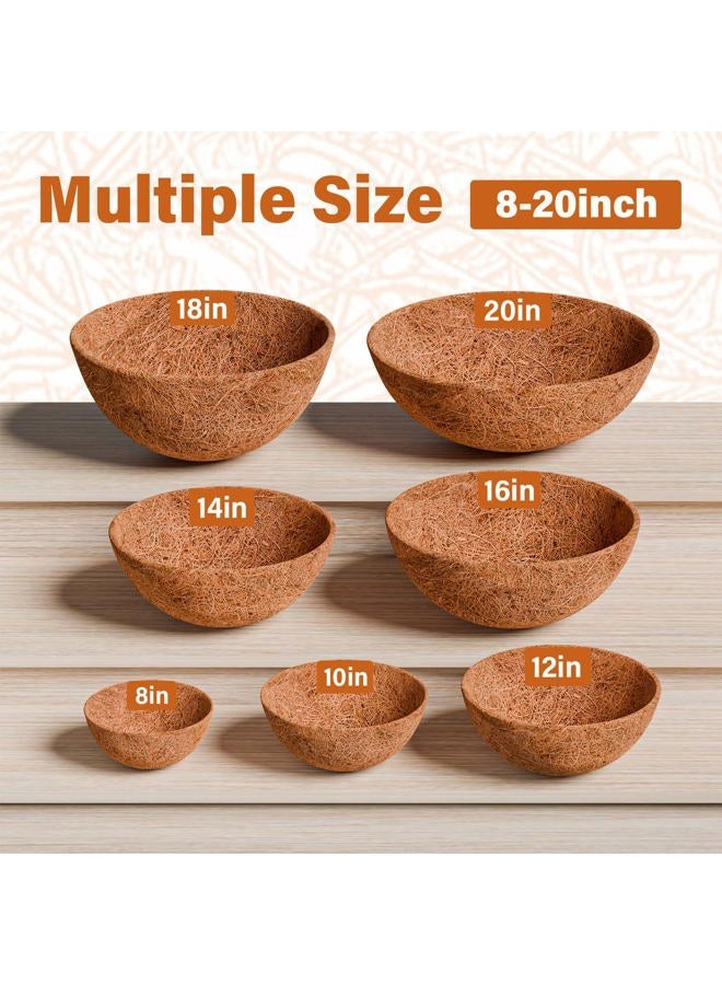 Halatool Round Coco Liners Hanging Basket 100% Natural Replacement Coconut Fiber Liner for Garden Flower Pot, Vegetables Herbs Pot (2, 14inch) - Image 2