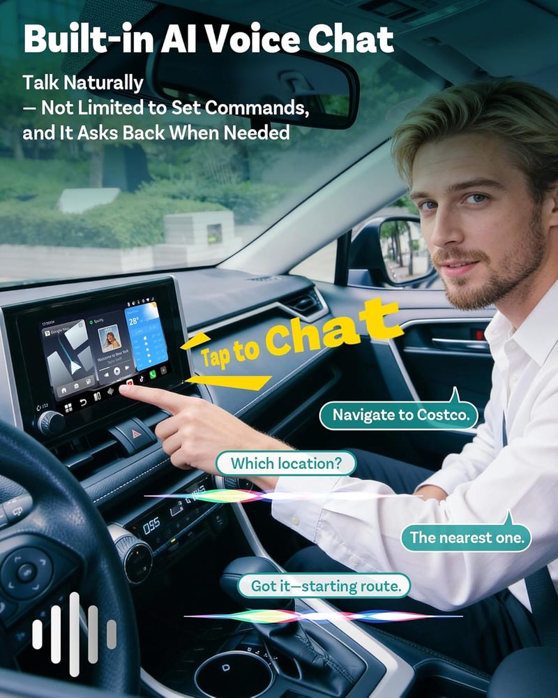 OTTOCAST P3 Pro Magic AI Box for CarPlay, Built-in AI Chat Assistant, Upgraded Interface, Wireless CarPlay & Android Auto, YouTube Netflix TikTok +, Split Screen, App Download, 8GB RAM 128GB ROM - Image 1