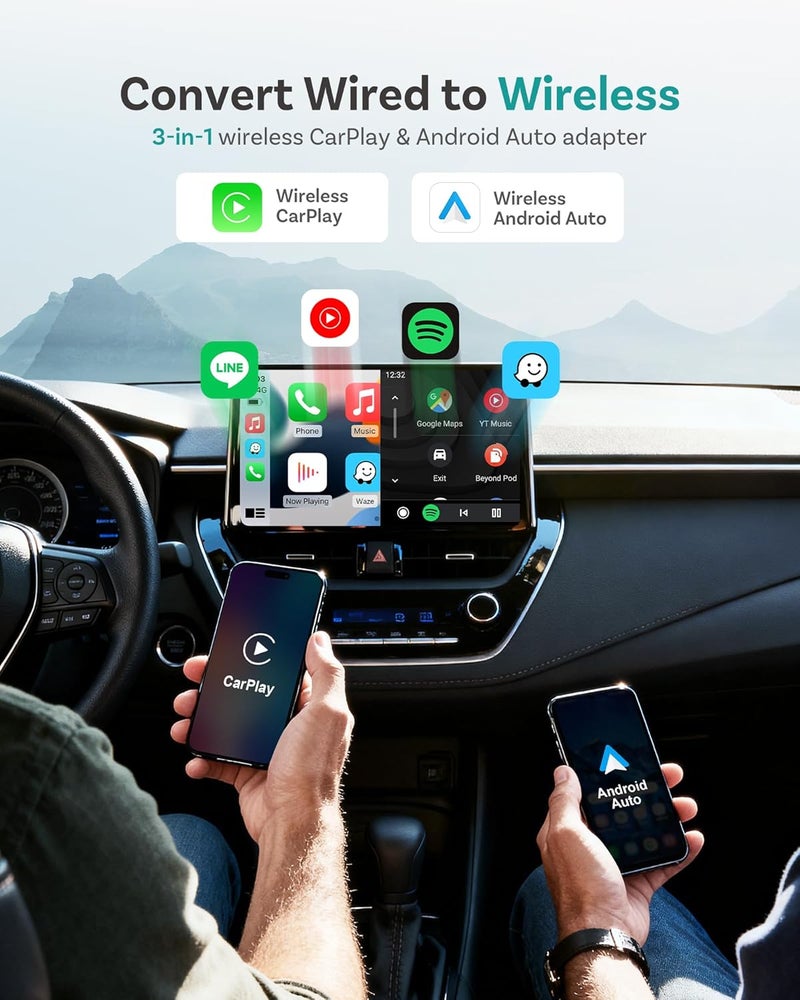 OTTOCAST P3 Pro Magic AI Box for CarPlay, Built-in AI Chat Assistant, Upgraded Interface, Wireless CarPlay & Android Auto, YouTube Netflix TikTok +, Split Screen, App Download, 8GB RAM 128GB ROM - Image 3
