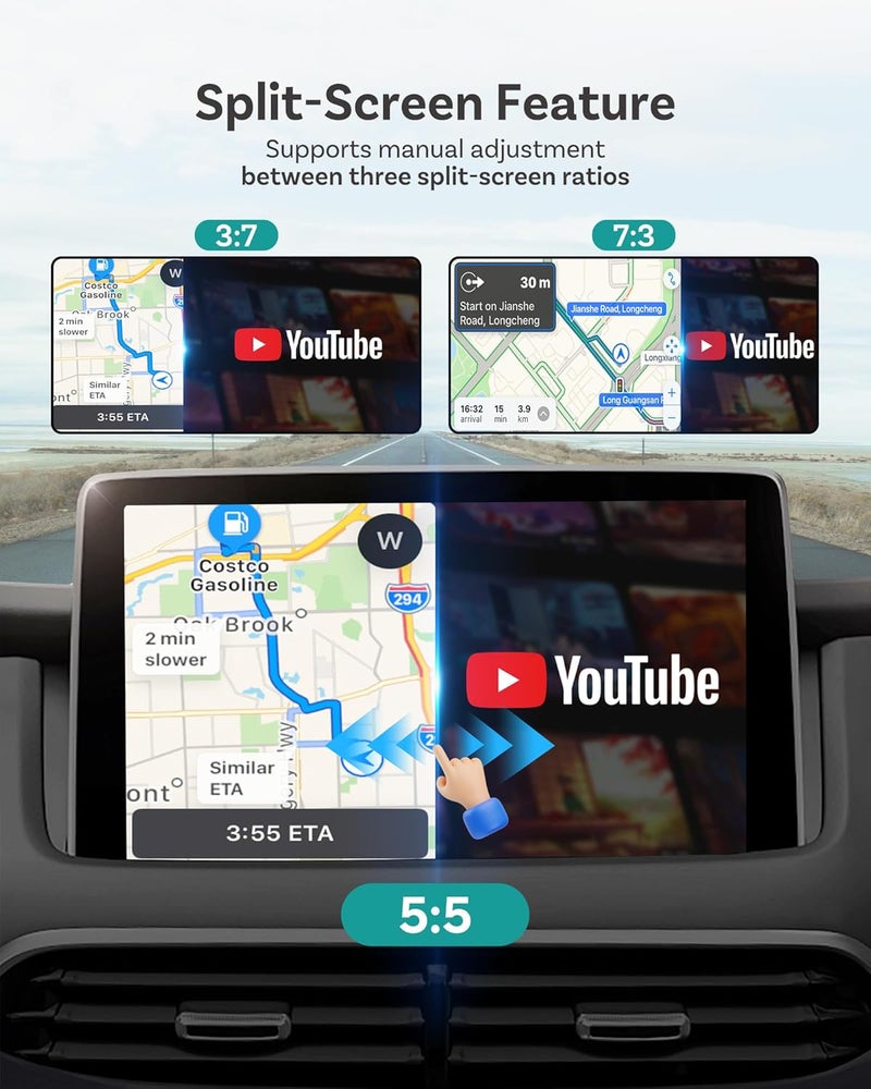 OTTOCAST P3 Pro Magic AI Box for CarPlay, Built-in AI Chat Assistant, Upgraded Interface, Wireless CarPlay & Android Auto, YouTube Netflix TikTok +, Split Screen, App Download, 8GB RAM 128GB ROM - Image 4