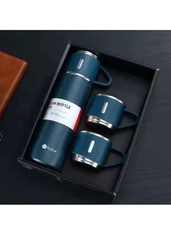 ProOne ProOne PSB02 500ml Stainless Steel Vacuum Thermos flask with Silicone Handle and Insulated Water bottle with 2 stainless steel cups set for Hot and Cold Outdoor travel | Gift box  - Image 1
