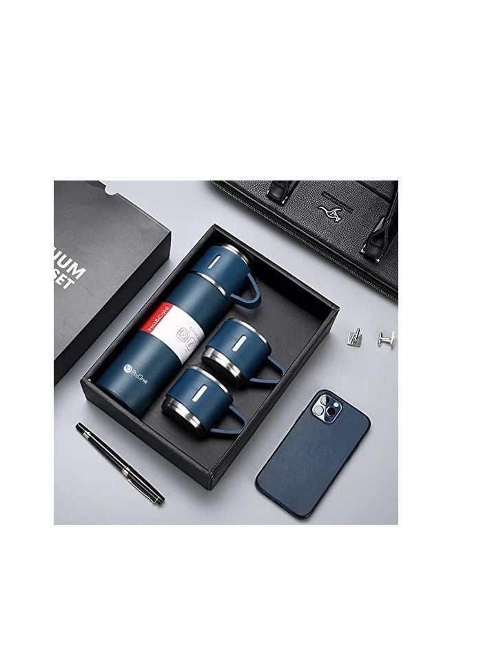 ProOne ProOne PSB02 500ml Stainless Steel Vacuum Thermos flask with Silicone Handle and Insulated Water bottle with 2 stainless steel cups set for Hot and Cold Outdoor travel | Gift box  - Image 2