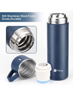 ProOne ProOne PSB02 500ml Stainless Steel Vacuum Thermos flask with Silicone Handle and Insulated Water bottle with 2 stainless steel cups set for Hot and Cold Outdoor travel | Gift box  - Image 3