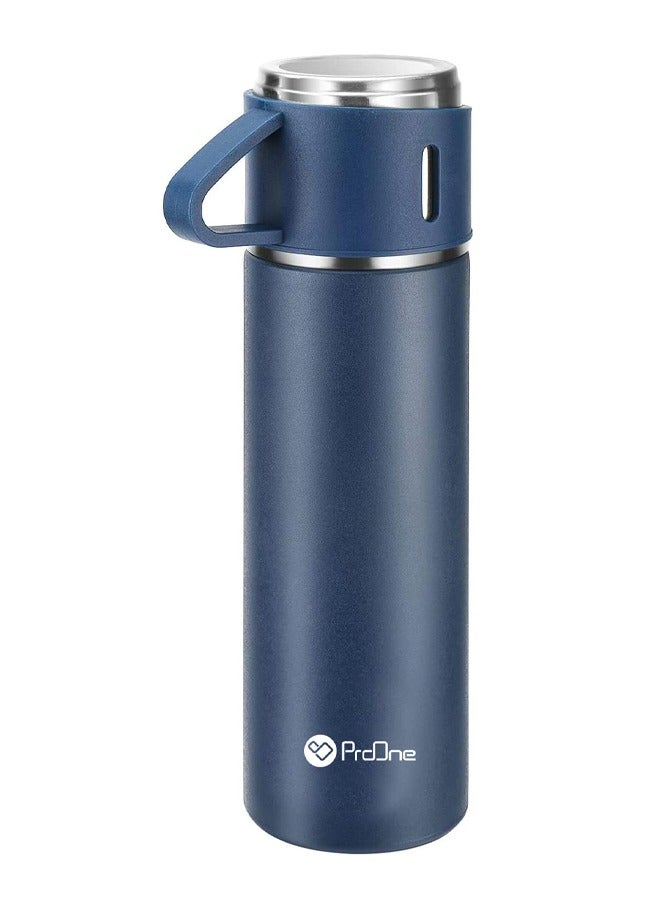 ProOne ProOne PSB02 500ml Stainless Steel Vacuum Thermos flask with Silicone Handle and Insulated Water bottle with 2 stainless steel cups set for Hot and Cold Outdoor travel | Gift box  - Image 4
