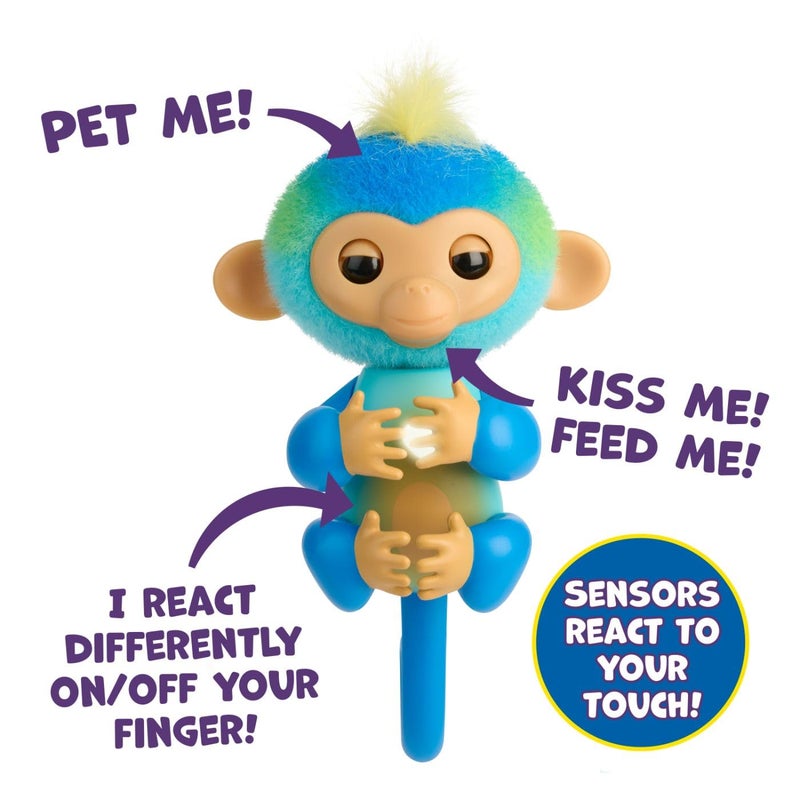 Fingerlings 2023 NEW Interactive Baby Monkey Reacts to Touch â€“ 70+ Sounds & Reactions â€“ Leo (Blue) - Image 5