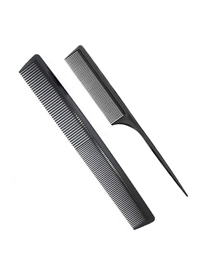 AFT90 Professional Teasing Comb Fine And Wide Tooth Hair Barber Comb Black Carbon Fiber Cutting Styling Hairdressing Comb For All Hair Types - Image 1
