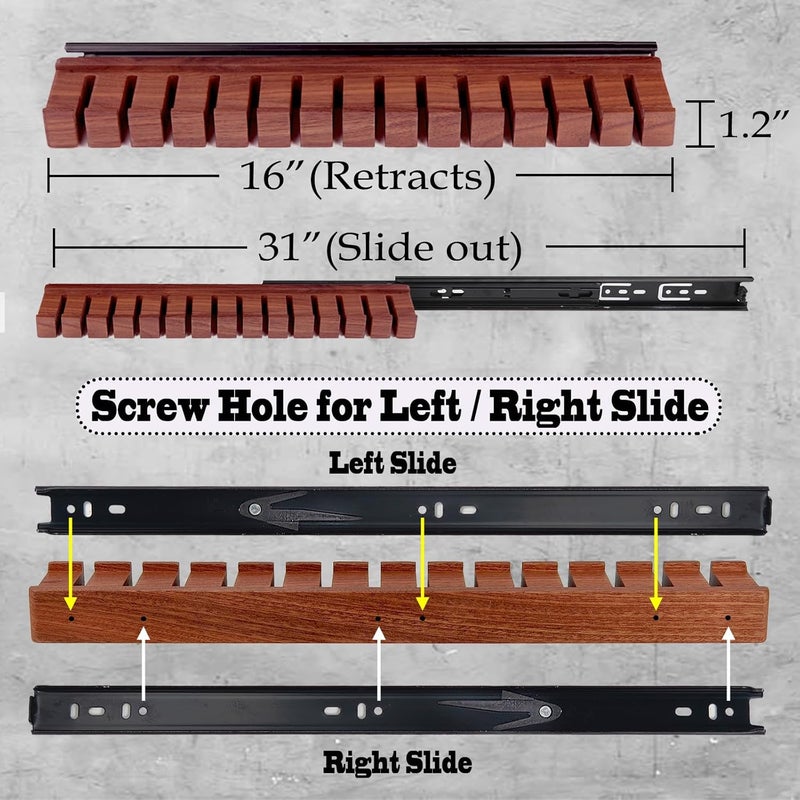 cenleoha Black Walnut Wood Belt Rack with Slide, Belt Hanger for closet, Belt and Tie Storage Organizer, Space Saving Wooden Belt Holder, Gift Idea for Husband and Father’s Day - Image 3