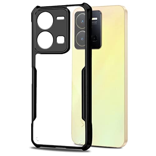 REALCASE Vivo Y35 Back Cover Case | Shock Proof Bumper Crystal Clear | 360 Degree Protection TPU+PC | Camera Protection | Acrylic Transparent Back Cover Case for Vivo Y35 (Black) - Image 2