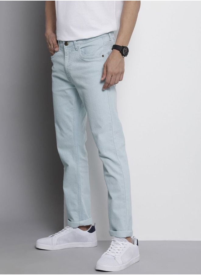 The Indian Garage Co Men Slim Straight Fit Solid Mid-Rise Stretchable Jeans  - Image 2