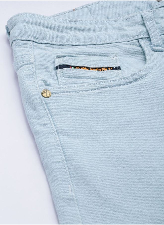 The Indian Garage Co Men Slim Straight Fit Solid Mid-Rise Stretchable Jeans  - Image 4