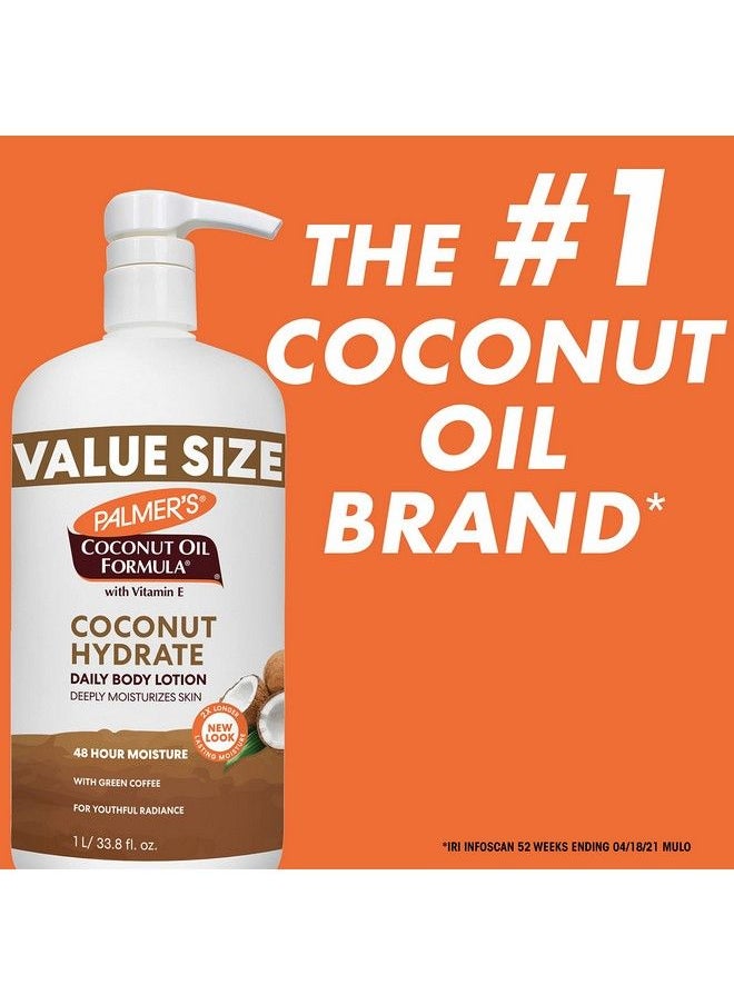 PALMER'S - Coconut Oil Formula Body Lotion For Dry Skin Hand & Body Moisturizer With Green Coffee Extract & Vitamin E Value Size Pump Bottle 33.8 Fl Oz Pack Of 1 - Image 1