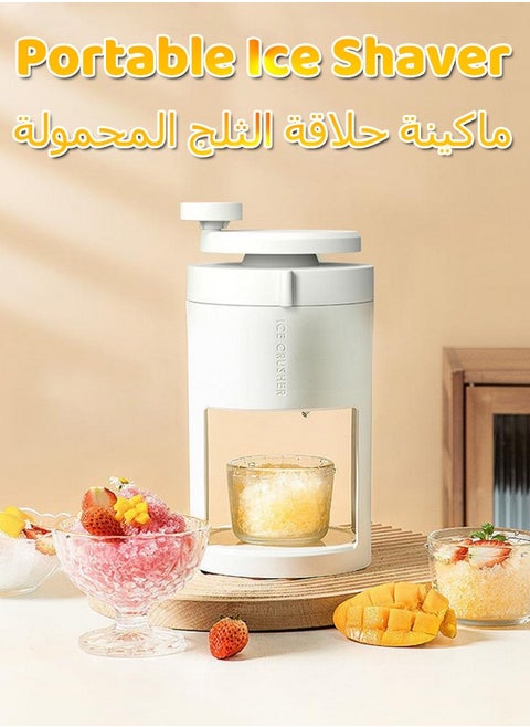 Ice Shaver & Snow Cone Machine, Portable Manual Shaved Ice Maker, for Making Snow Cones, Includes Ice Crusher Shaved Ice Molds