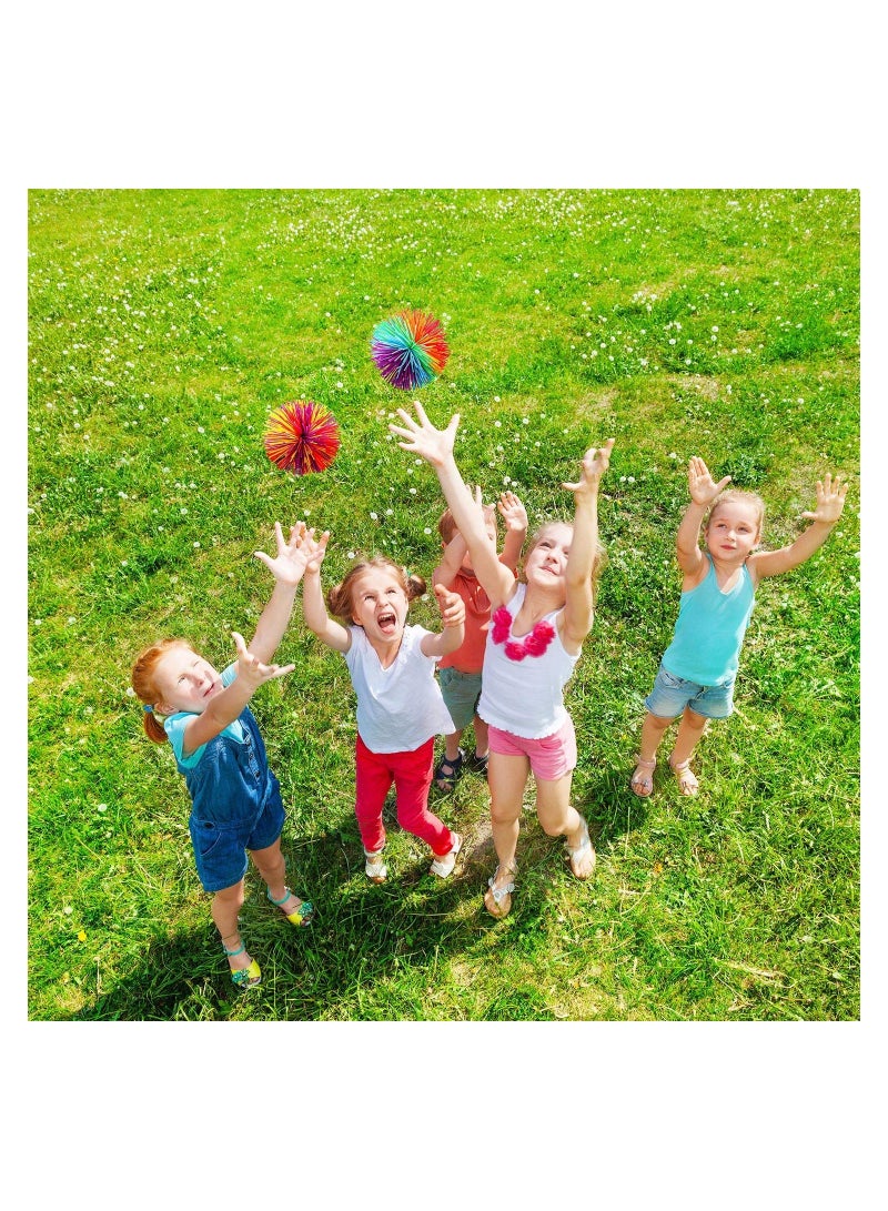 XiuWoo 12 Pcs Monkey Stringy Balls Sensory Fidget Soft Rainbow Pom Bouncy Stress Colour Random - Image 4