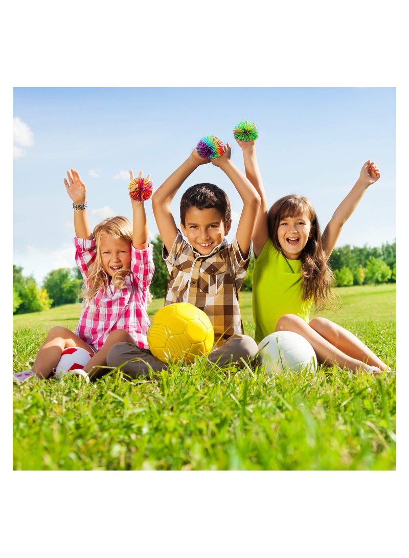 XiuWoo 12 Pcs Monkey Stringy Balls Sensory Fidget Soft Rainbow Pom Bouncy Stress Colour Random - Image 3