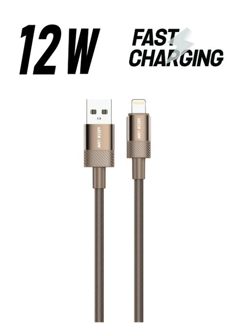 Desert Spark Cable USB-A to Lightning 1M 12W / Charge & Sync / Secure & Safe / Wide Compatible / 480Mbps Data Transfer / Quick Charge - Desert Titanium